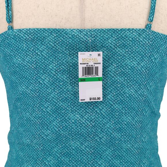 Michael Kors Women Turquoise Uroko Casual Twist Camisole Midi Dress Size L - Picture 4 of 4